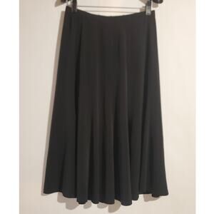 Vtg Chicos Womens Paneled Jersey Stretch Pull On Midi Skirt Size 1 USM 8 Black